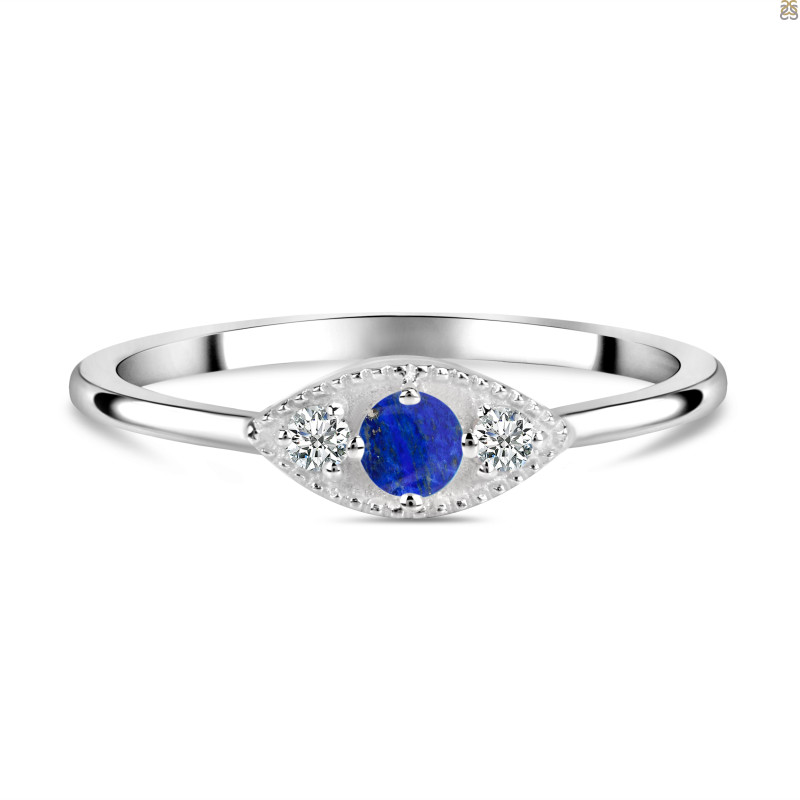 Lapis & White Topaz Ring LLP-RDR-1662.