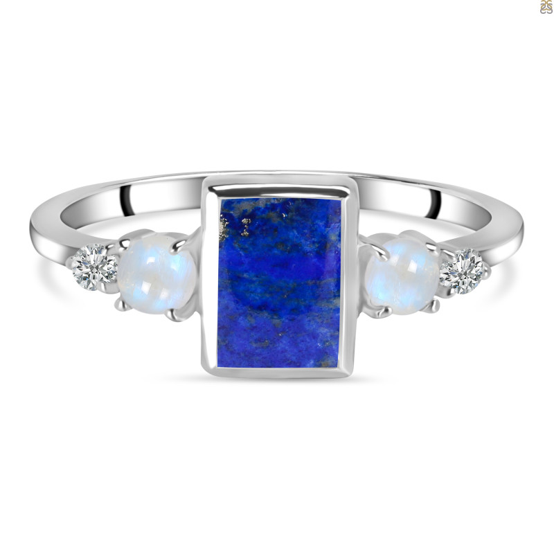 Lapis & White Topaz Ring LLP-RDR-1762.