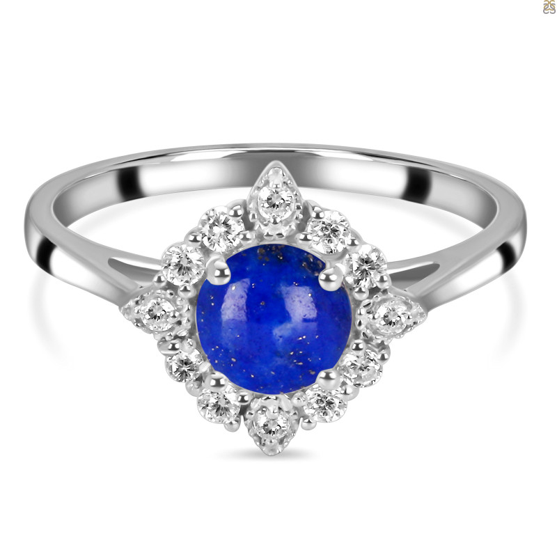 Lapis & White Topaz Ring LLP-RDR-1784.