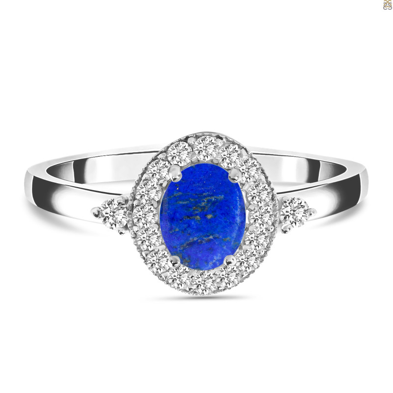 Lapis & White Topaz Ring LLP-RDR-1792.