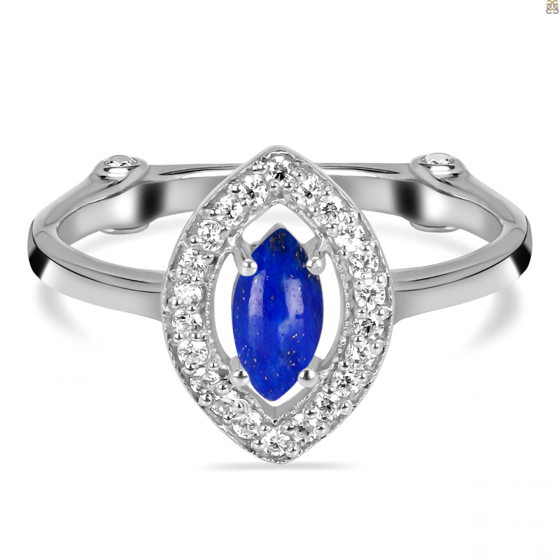 Lapis & White Topaz Ring LLP-RDR-1798.
