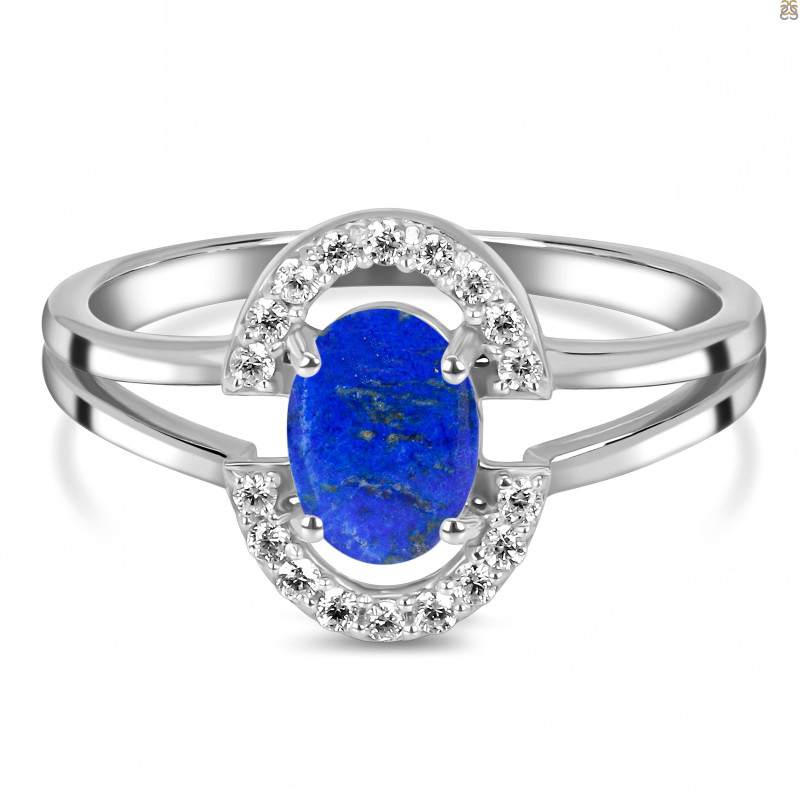 Lapis & White Topaz Ring LLP-RDR-1802.