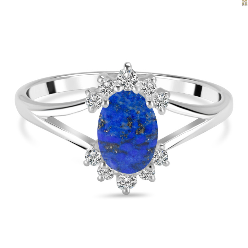 Lapis & White Topaz Ring LLP-RDR-1929.