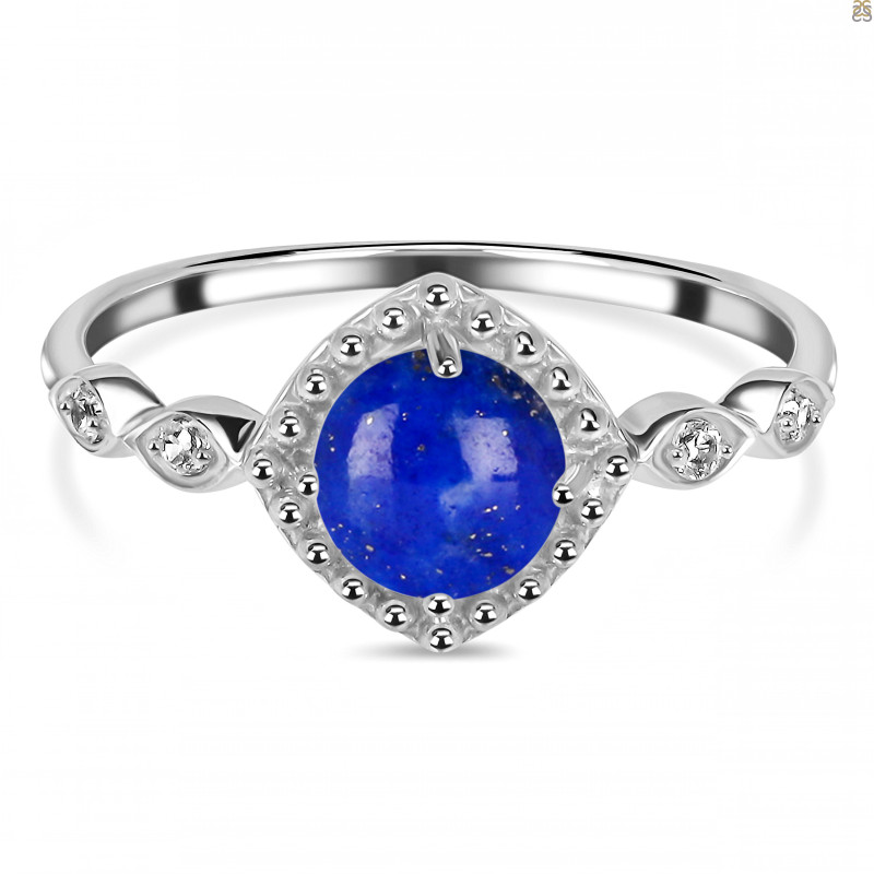Lapis & White Topaz Ring LLP-RDR-1935.