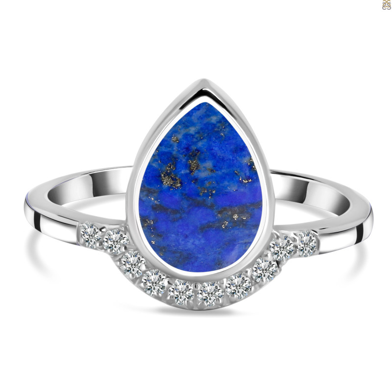 Lapis & White Topaz Ring LLP-RDR-2189.
