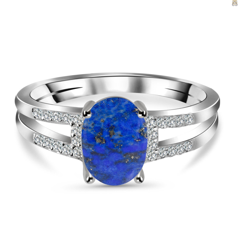 Lapis & White Topaz Ring LLP-RDR-2255.