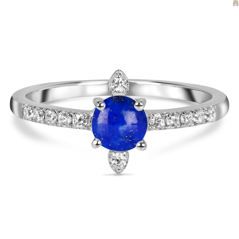 Lapis & White Topaz Ring LLP-RDR-2282.