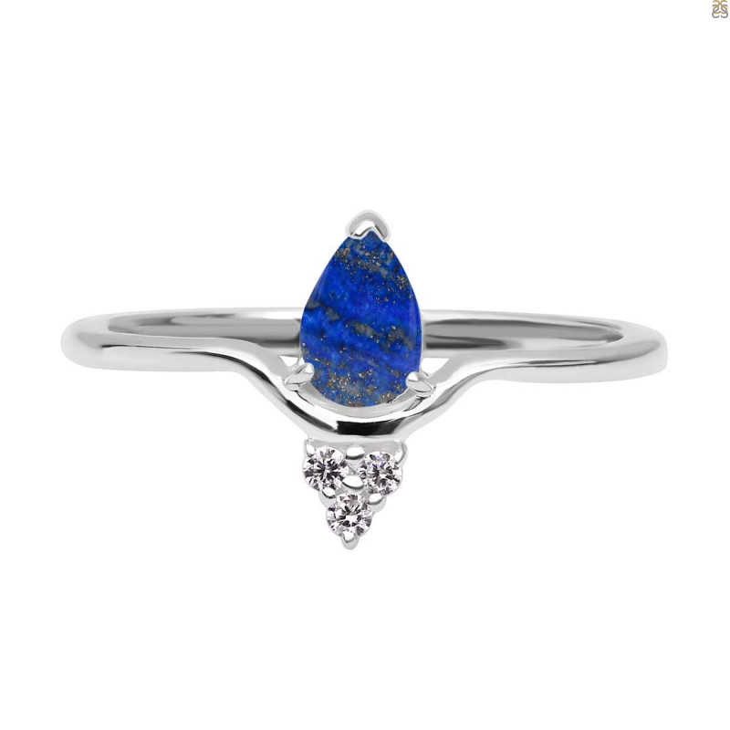 Lapis & White Topaz Ring LLP-RDR-2298.