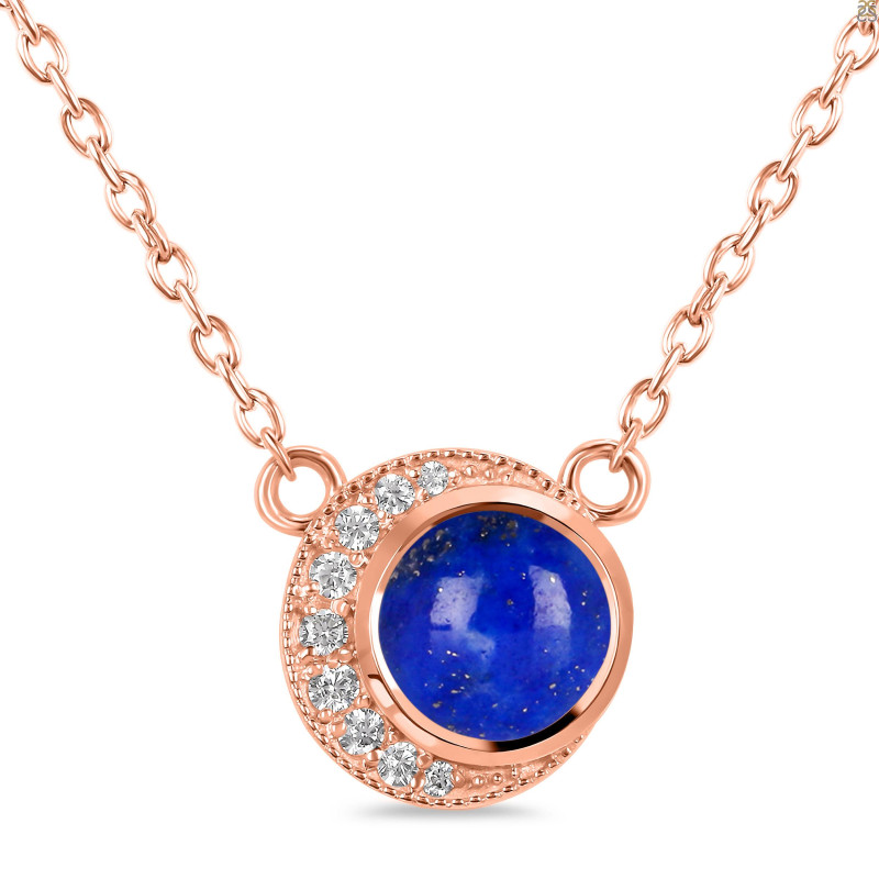 Lapis & White Topaz Necklace LLP-RN-83.