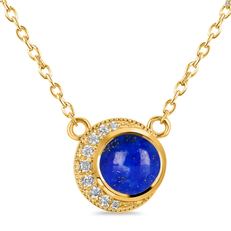 Lapis & White Topaz Necklace LLP-RN-83.