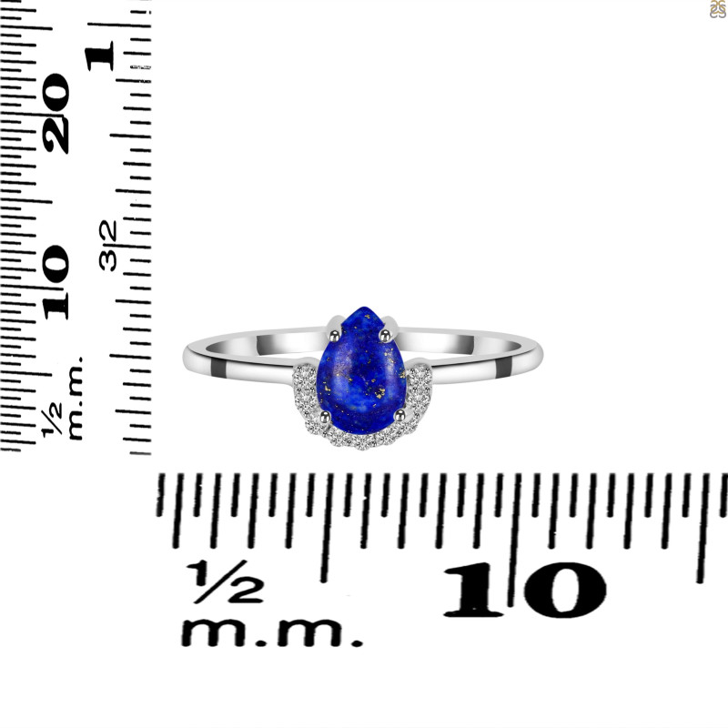Lapis & White Topaz Ring LLP-RR-170.