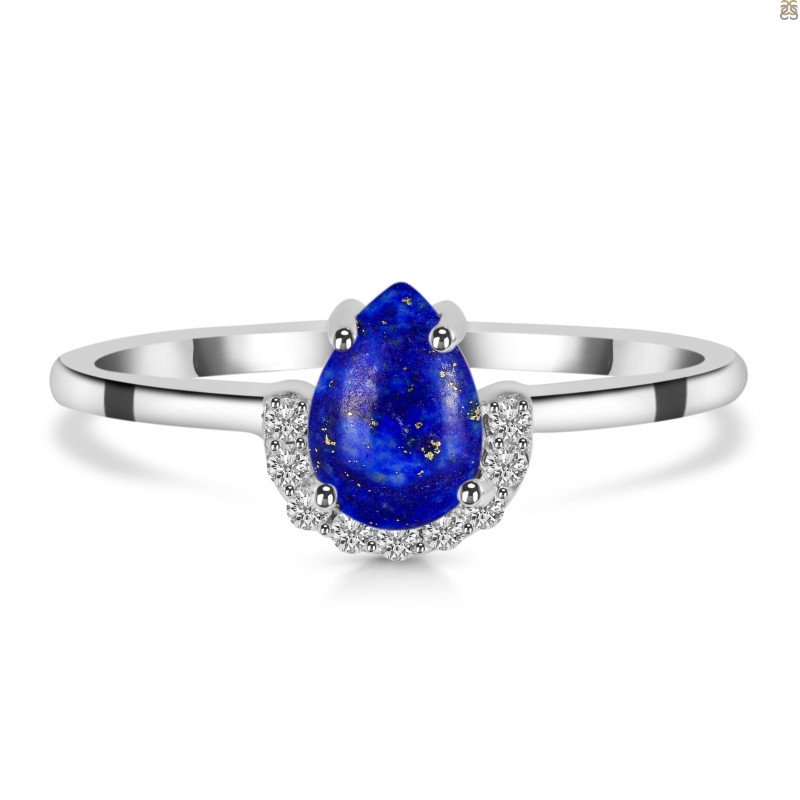 Lapis & White Topaz Ring LLP-RR-170.