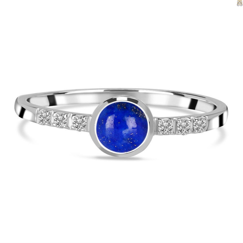 Lapis & White Topaz Ring LLP-RR-24.