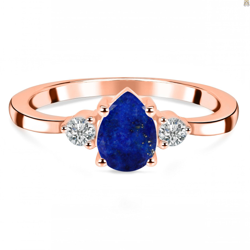 Lapis & White Topaz Ring LLP-RR-335.