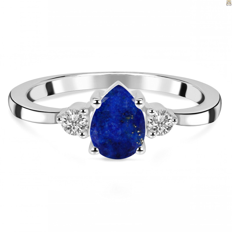 Lapis & White Topaz Ring LLP-RR-335.