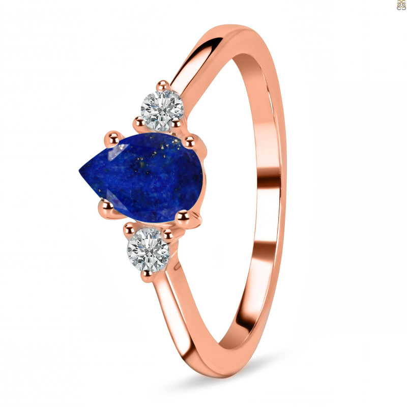 Lapis & White Topaz Ring LLP-RR-335.