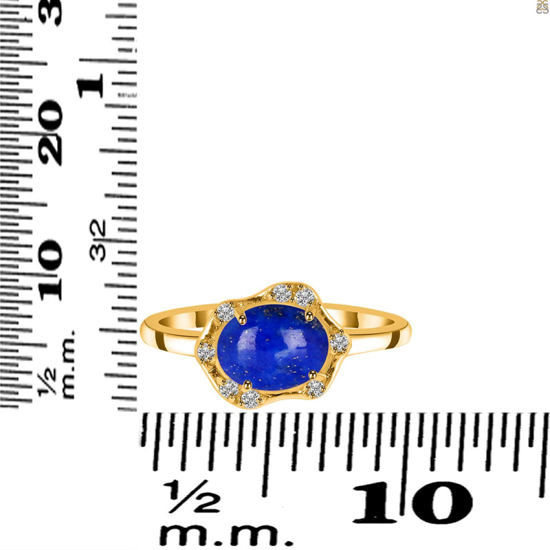 Lapis & White Topaz Ring LLP-RR-342.