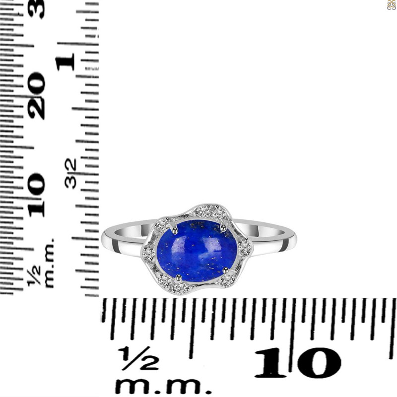 Lapis & White Topaz Ring LLP-RR-342.