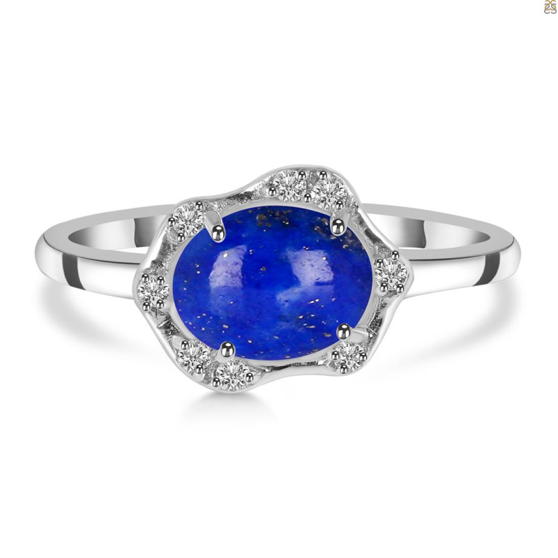 Lapis & White Topaz Ring LLP-RR-342.