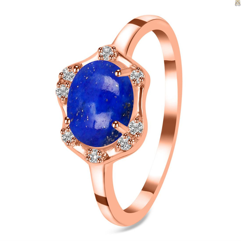 Lapis & White Topaz Ring LLP-RR-342.