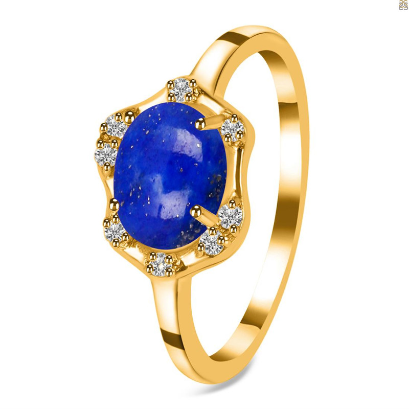 Lapis & White Topaz Ring LLP-RR-342.
