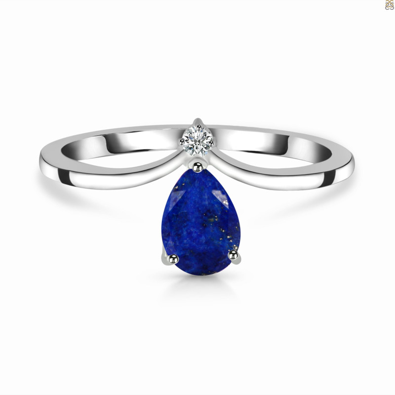 Lapis & White Topaz Ring LLP-RR-374.