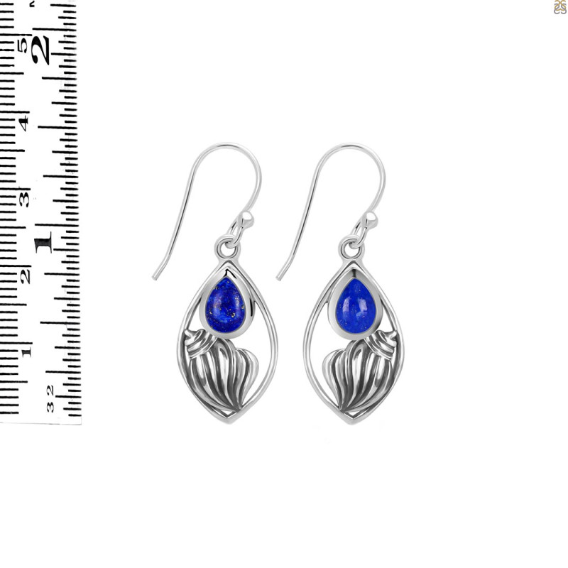 Lapis Shell Earring LLP-RUE-6.