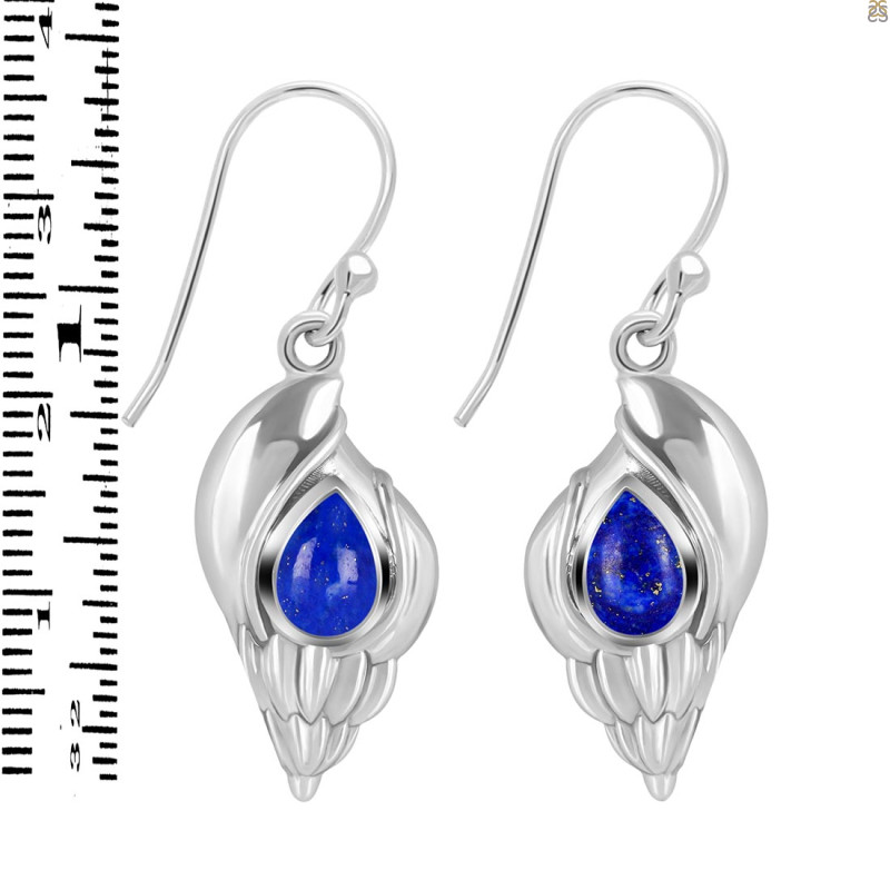 Lapis Shell Earring LLP-RUE-7.