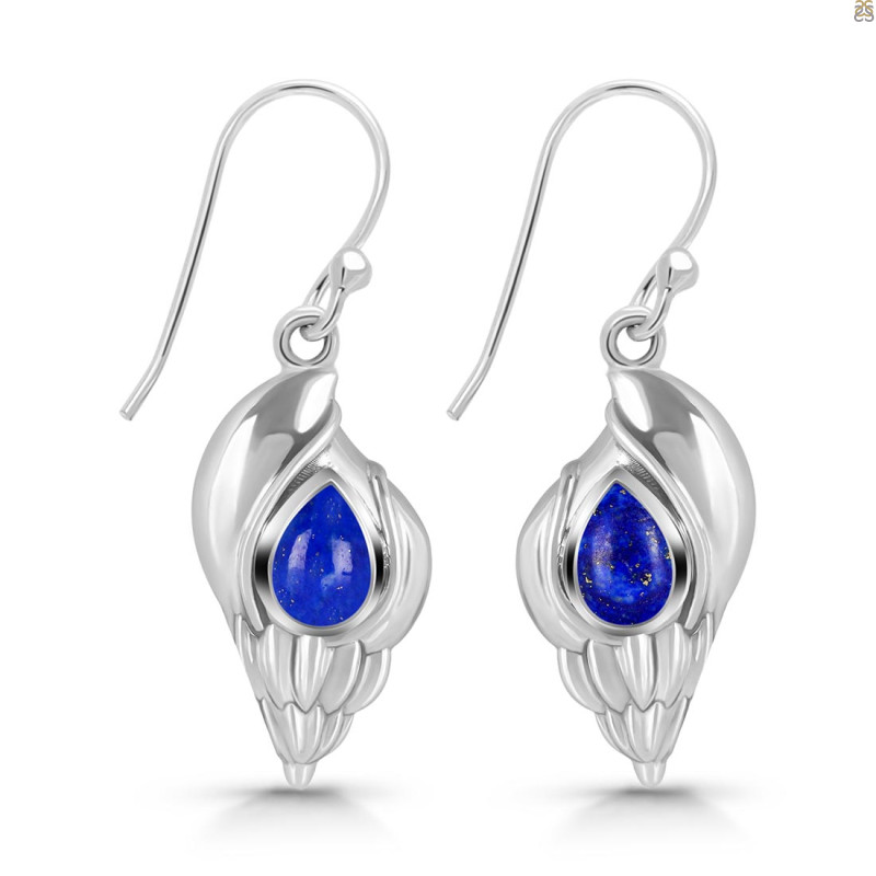 Lapis Shell Earring LLP-RUE-7.