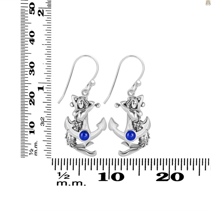 Lapis Mermaid Earring LLP-RUE-9.