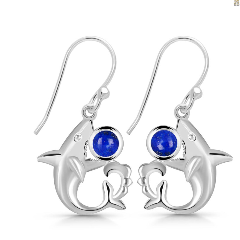 Lapis Shark Earring LLP-RUE-12.