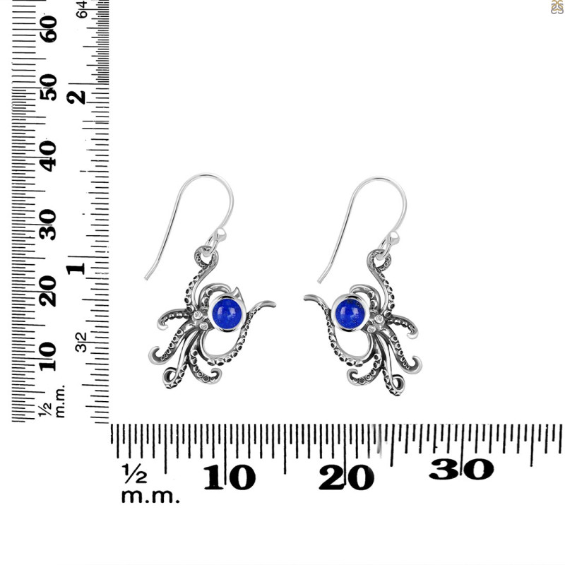 Lapis Octopus Earring LLP-RUE-15.