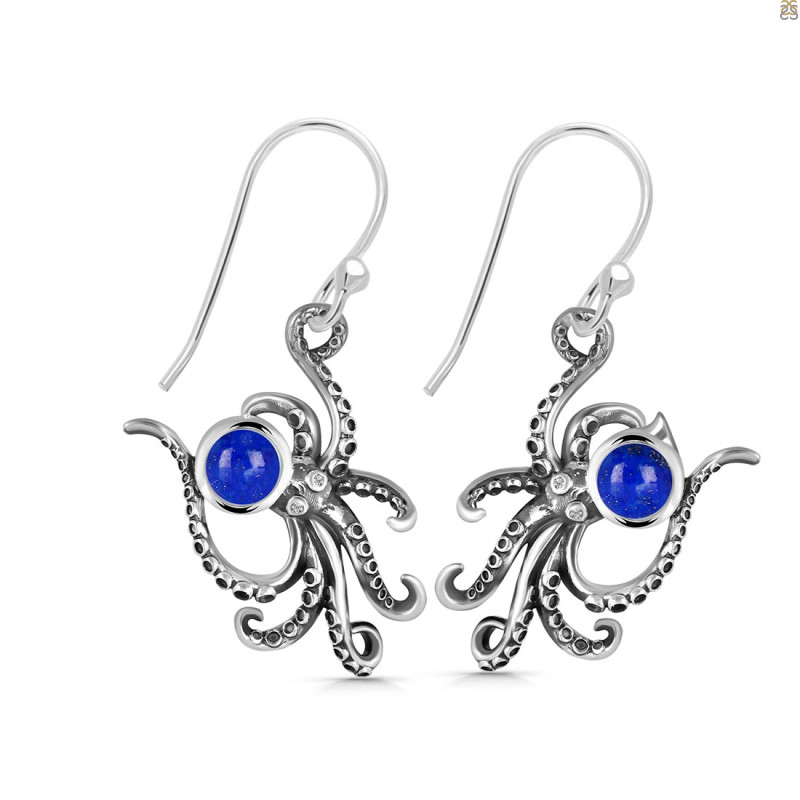Lapis Octopus Earring LLP-RUE-15.