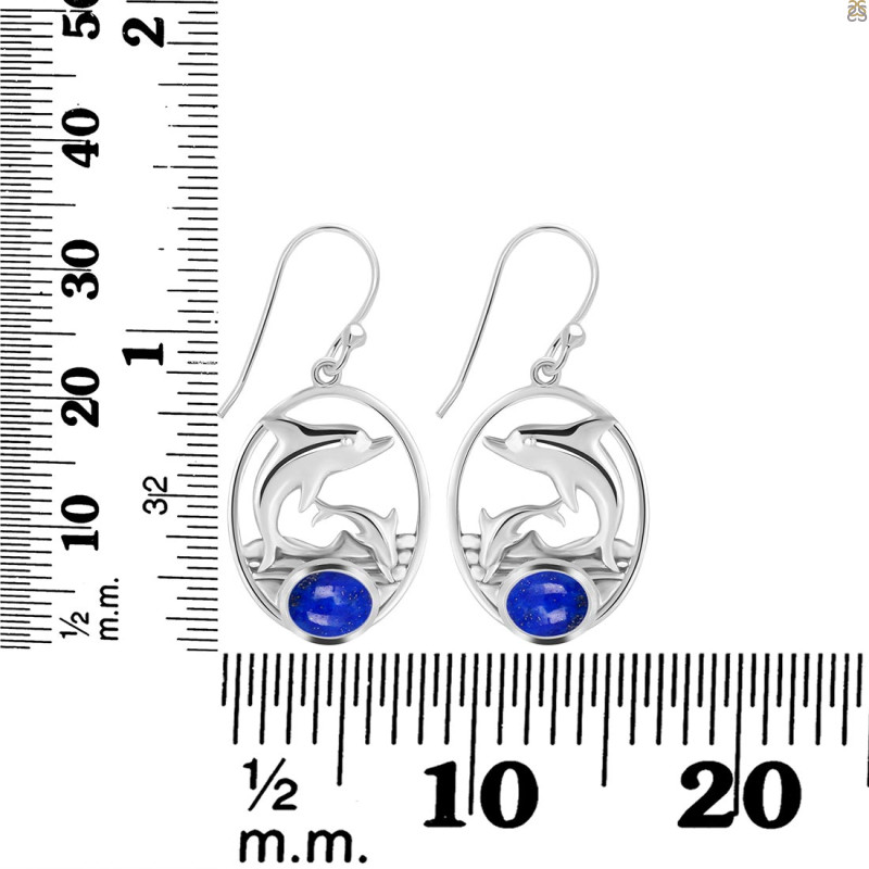 Lapis Dolphin Earring LLP-RUE-24.