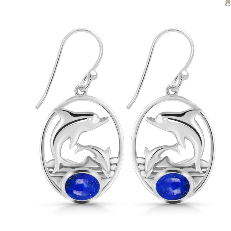 Lapis Dolphin Earring LLP-RUE-24.
