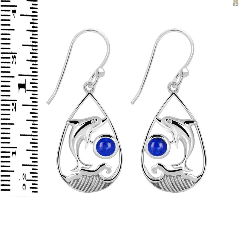 Lapis Dolphin Earring LLP-RUE-26.