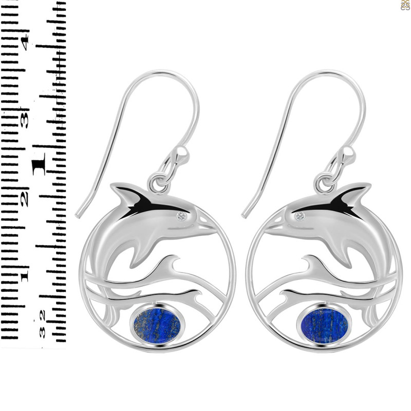 Lapis Dolphin Earring LLP-RUE-27.