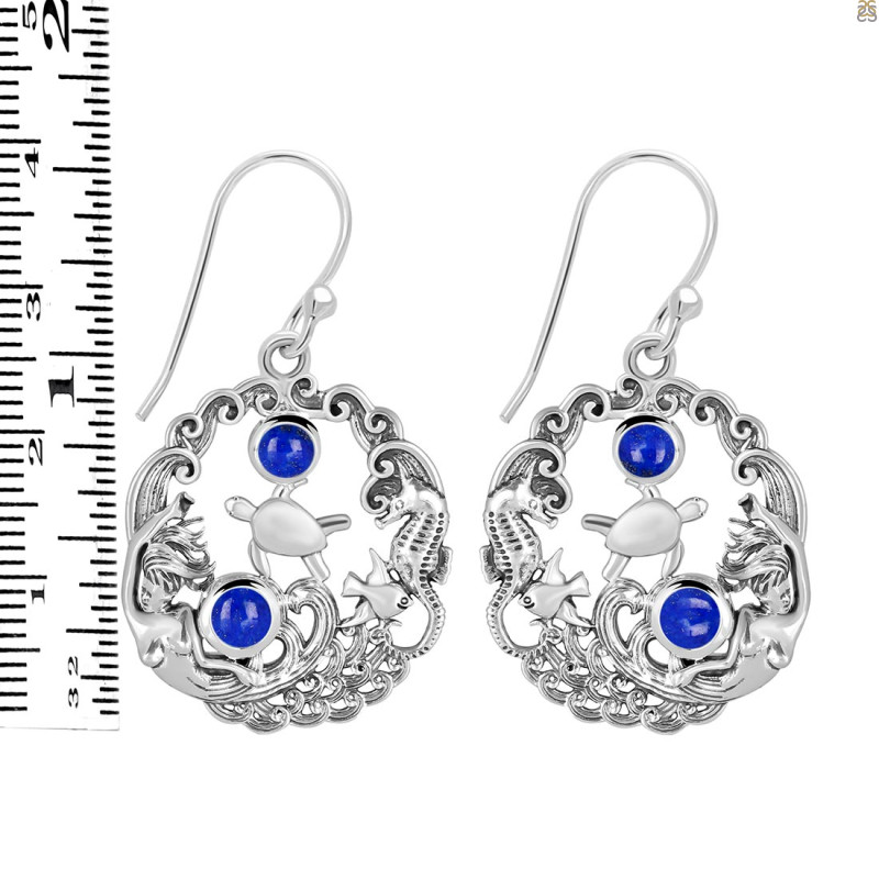 Lapis Sea Life Earring LLP-RUE-29.