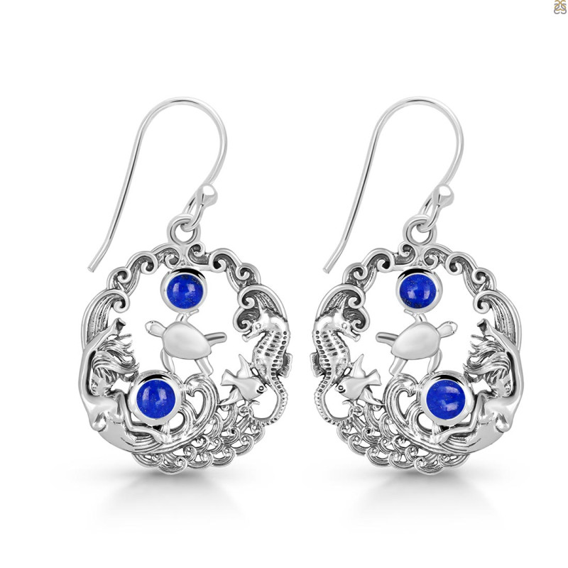 Lapis Sea Life Earring LLP-RUE-29.