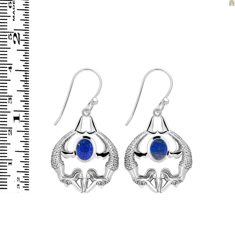 Lapis Mermaid Earring LLP-RUE-38.
