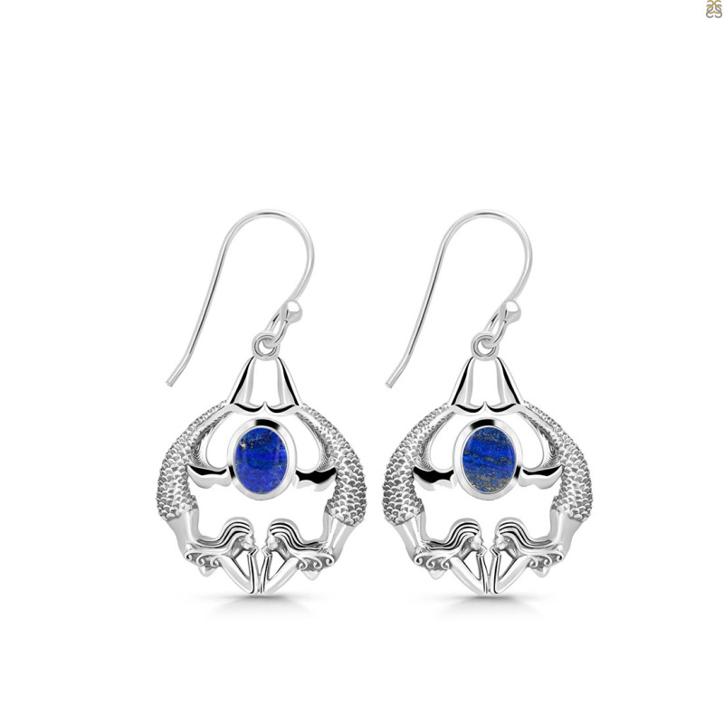 Lapis Mermaid Earring LLP-RUE-38.
