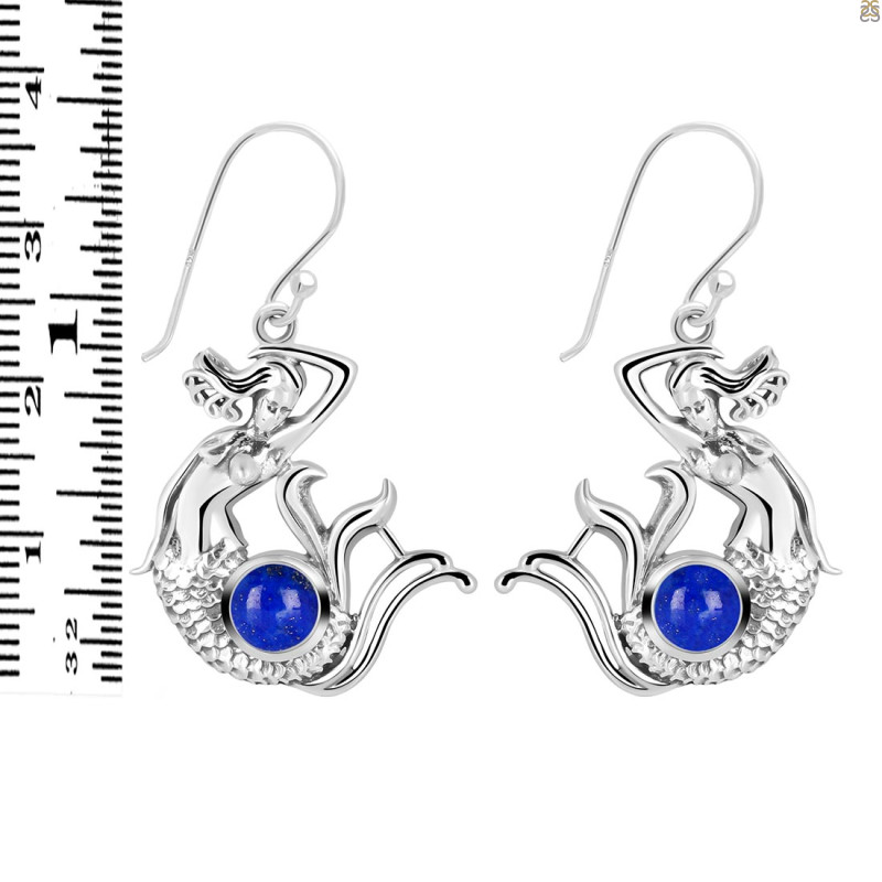 Lapis Mermaid Earring LLP-RUE-39.