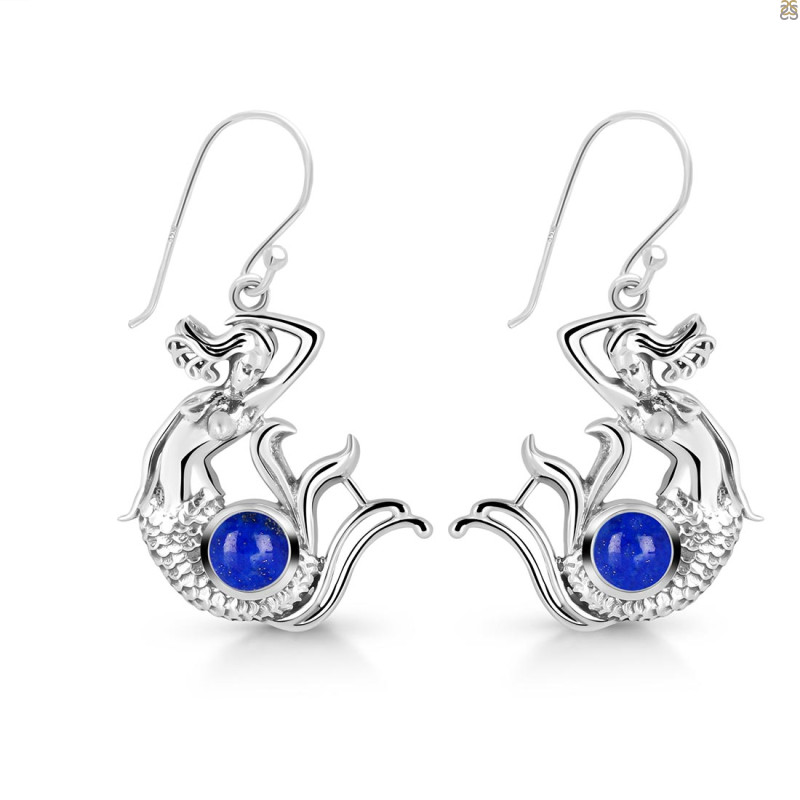 Lapis Mermaid Earring LLP-RUE-39.