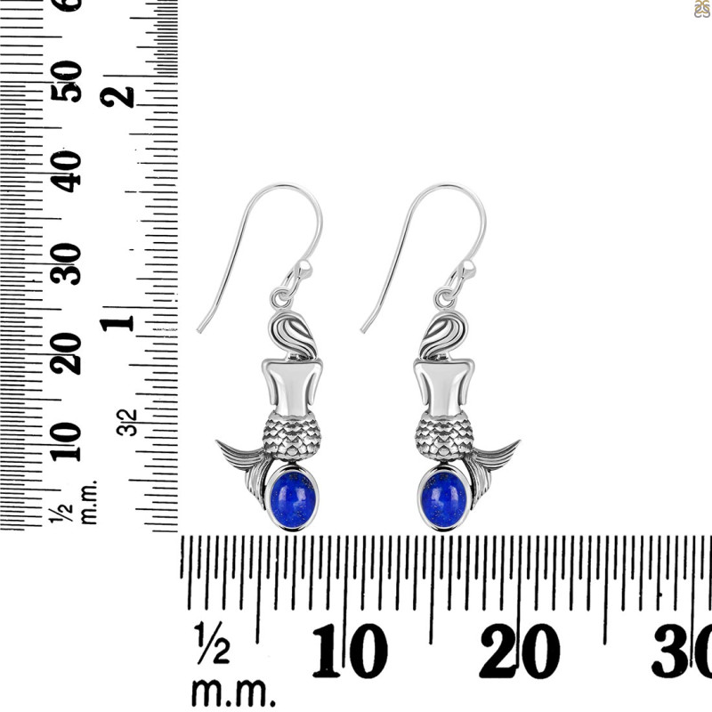 Lapis Mermaid Earring LLP-RUE-43.