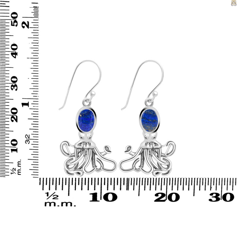 Lapis Octopus Earring LLP-RUE-46.
