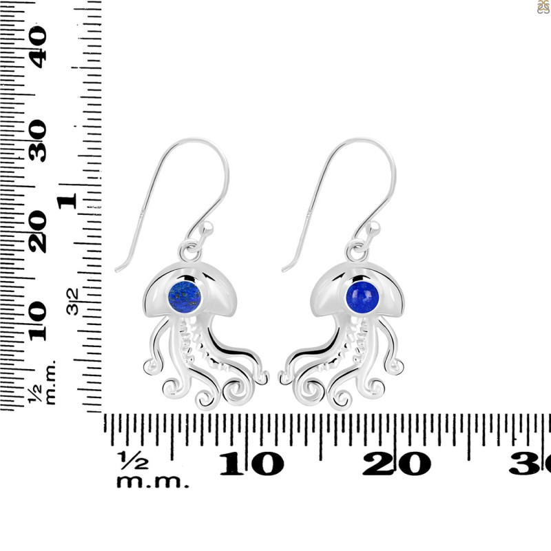 Lapis Jelly Fish Earring LLP-RUE-47.