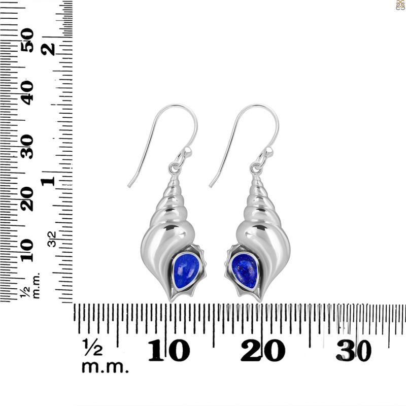 Lapis Shell Earring LLP-RUE-49.