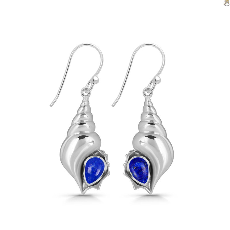 Lapis Shell Earring LLP-RUE-49.