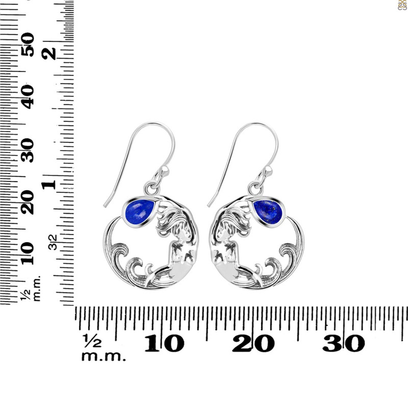 Lapis Mermaid Earring LLP-RUE-50.
