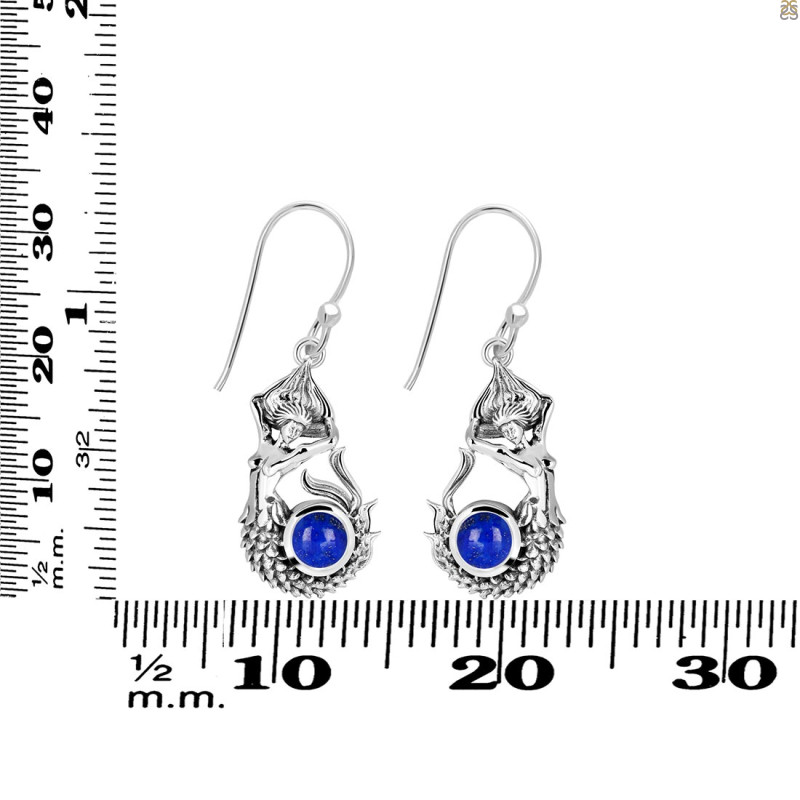 Lapis Mermaid Earring LLP-RUE-51.